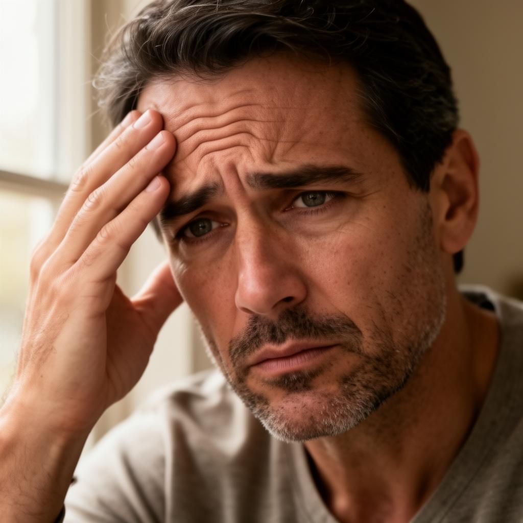 Man in his 40s feeling tired and foggy
